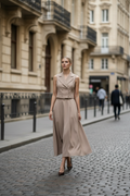 Double Brested Vest & Maxi Skirt 2 Piece Set Moda01320