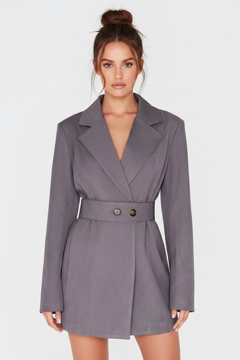 Gray Blazer Dress CM0027